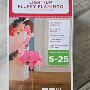 Light-Up Fluffy Flamingo Party Decor - Pink